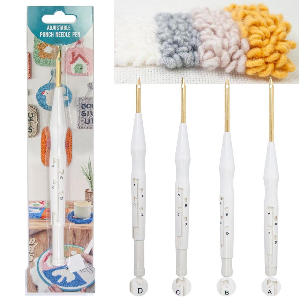 Punch Needle Pen Adjustable Embroidery Pen Threader Kit Adults Beginners Hand Sewing Stitching Accessories For Creative Crafts