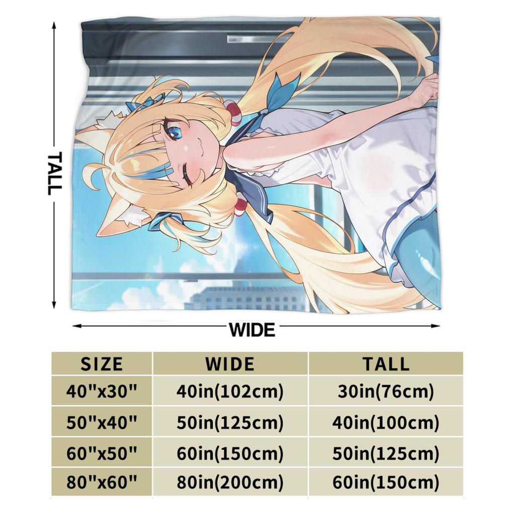 Super Warm Blanket Camping Sameko Saba VTuber Throw Blanket  Flannel Bedspread For Couch Bed Funny Sofa Bed Cover