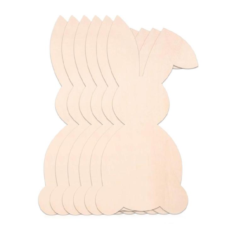 5Pcs Bunnies Eggs Shape Cutouts Wood Cutouts Unfinished Wood Cutouts Animal Shape Wood Slices for Painting Art Craft