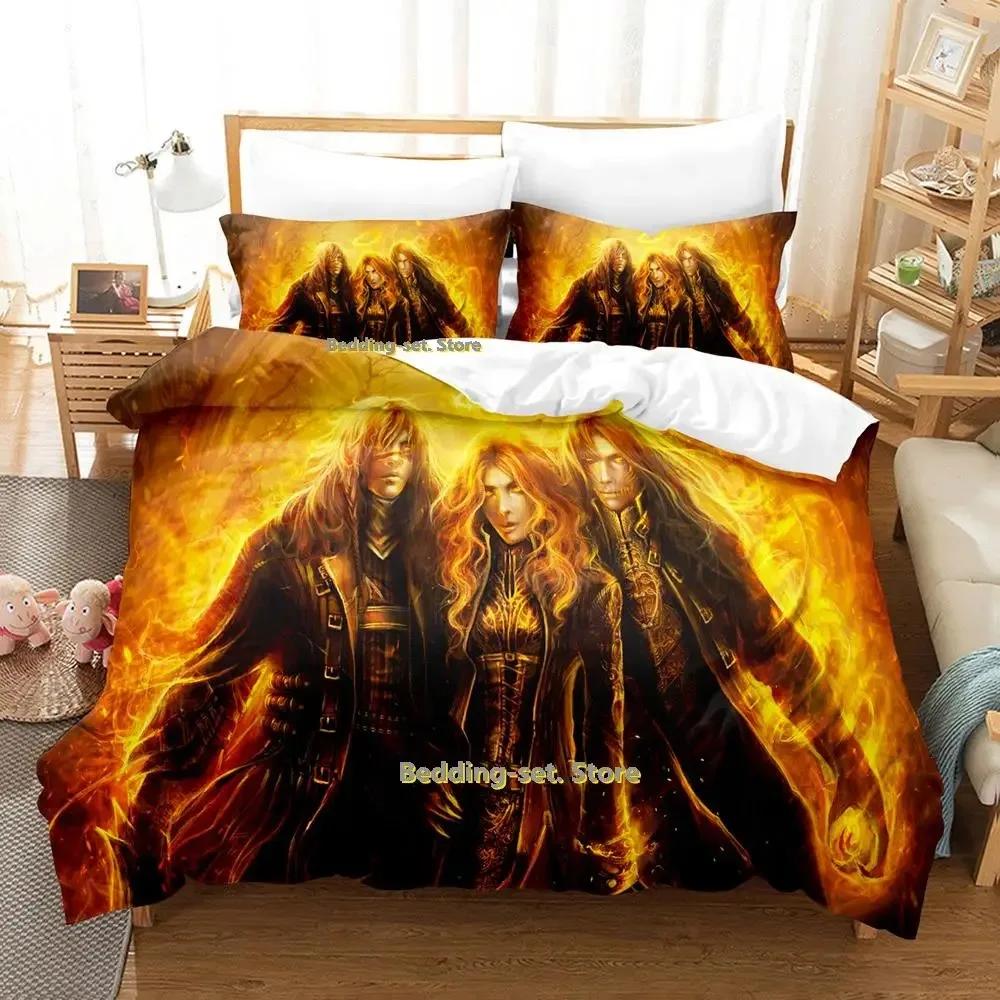 New Game Wizard Bedding Set Cartoon Anime Three-Piece Set Adult Kid Bedroom Duvetcover Sets 3D Kawaii Wizard Camas