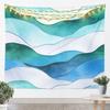 Modern Abstract Wave Tapestry, Layered Curved Pattern Wall Art in Earthy Tones for Bohemian Home & Minimalist Room Decor