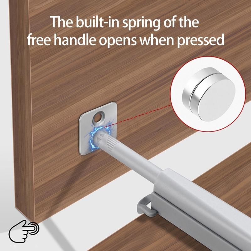 4pcs No Handle Press Release Catches Cabinet Door Opener for Cabinet Door Quiet & Strong Plastic Push Latches Hardware