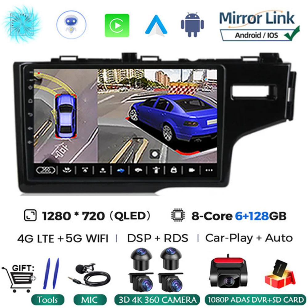 9'' Android 14 Car Radio for Honda Fit Jazz 2013 2014 2016 2018 GPS Navigation Stereo Multimedia Video Player Screen Head Unit