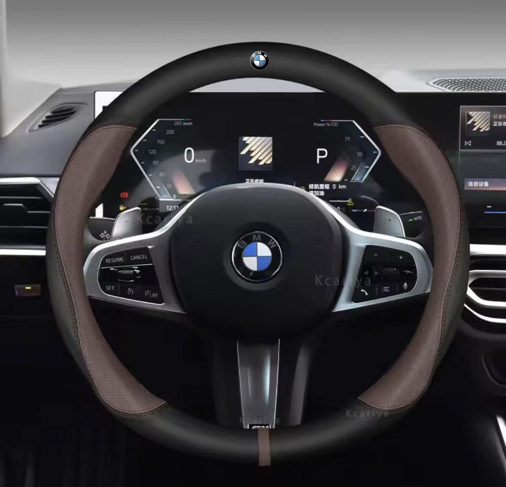 RTJF7 BMW M M2 M3 X1 X3 X4 X5 X7 E39 E46 E60 E70 E87 E90 F10 F15 F20 F25 F30 G05 G20 G30 Car Carbon Fiber Leather Steering Wheel Cover