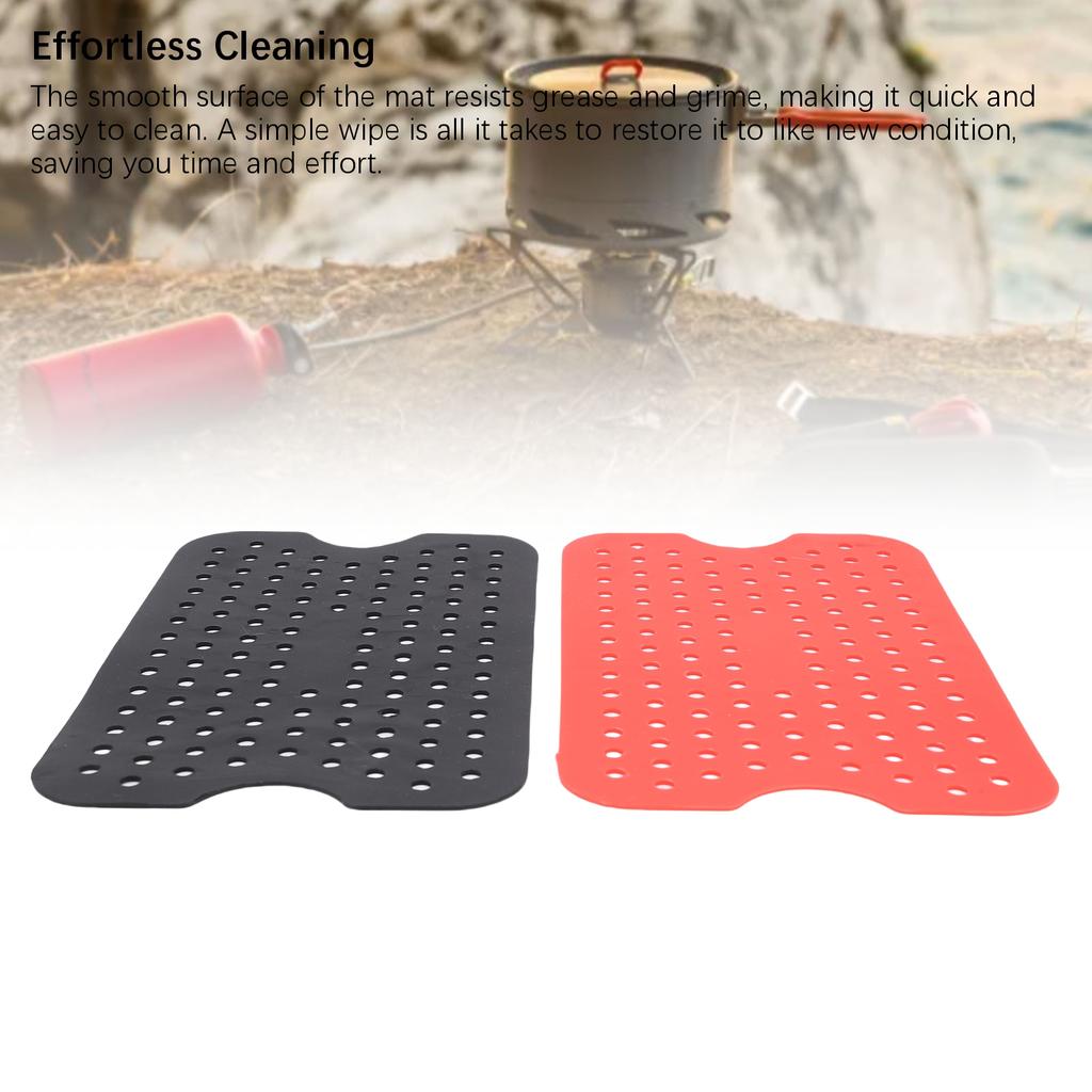 6pcs Fryer Silicone Liner Mats Anti High Temperature Easy to Clean for Microwave Oven Black Red