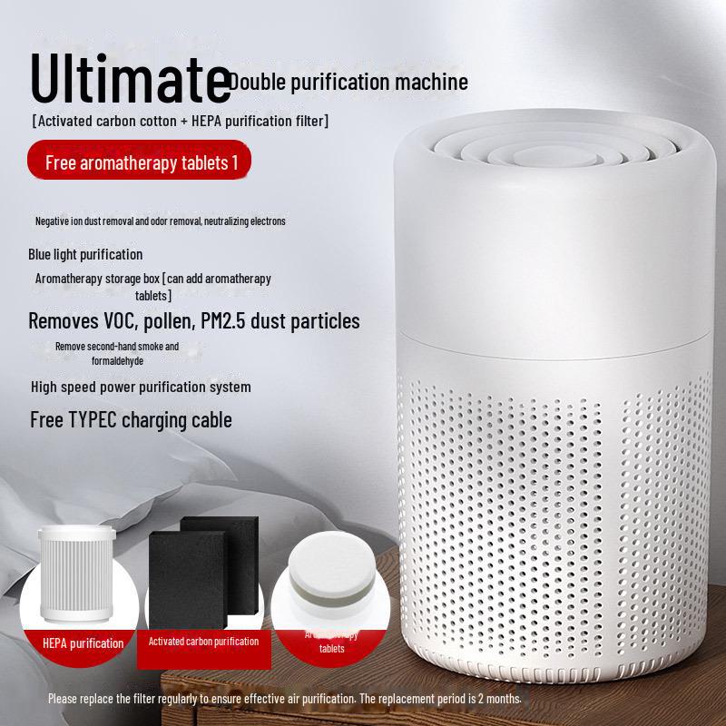 Compact Desktop Air Purifier for Indoor Use - Eliminates Secondhand Smoke and PM2.5