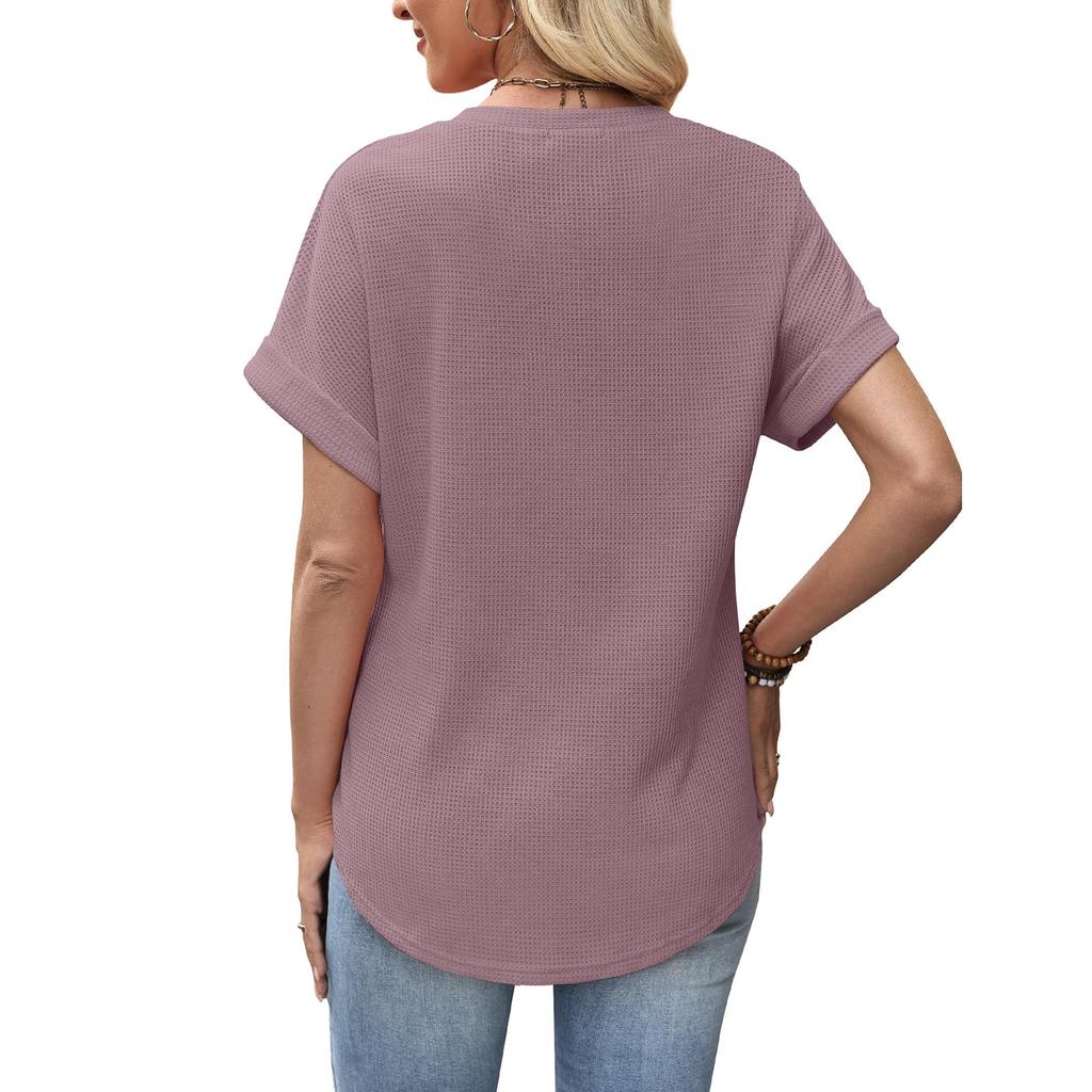 Dames Casual - Geweven Top met Korte Mouwen