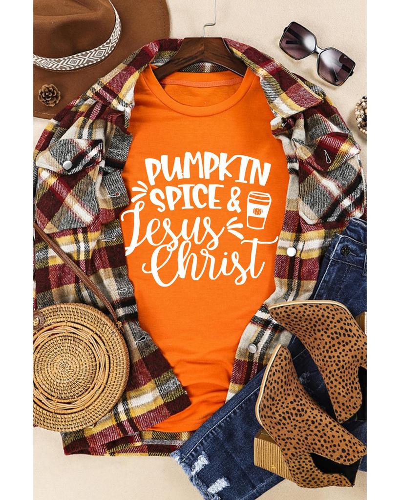 Azura Exchange PUMPKIN SPICE & Jesus Christ Graphic T-shirt