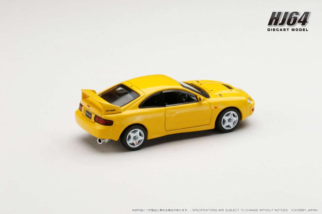 HJ64 Toyota Celica JDM STYLE Super Bright Yellow Finished Product 1/64 GT-FOUR (ST205)