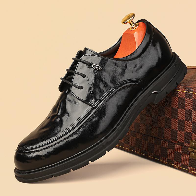 Leather Shoes Men's Leather Breathable New Business Dress Casual Autumn Men's British and Korean Version Pointed Groom Wedding Shoes