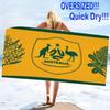 The Socceroos Australia Print Beach Towel, Large Soft Quick Dry Towel for Beach Camping Swimming