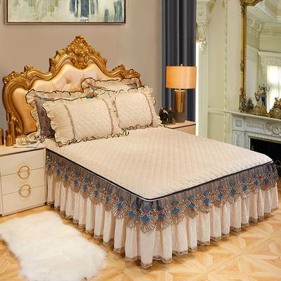 Crystal Velvet Quilted Bed Skirt Single Piece Autumn and Winter Thickening Lace Bedspread 1.5m1.8M Non-Slip