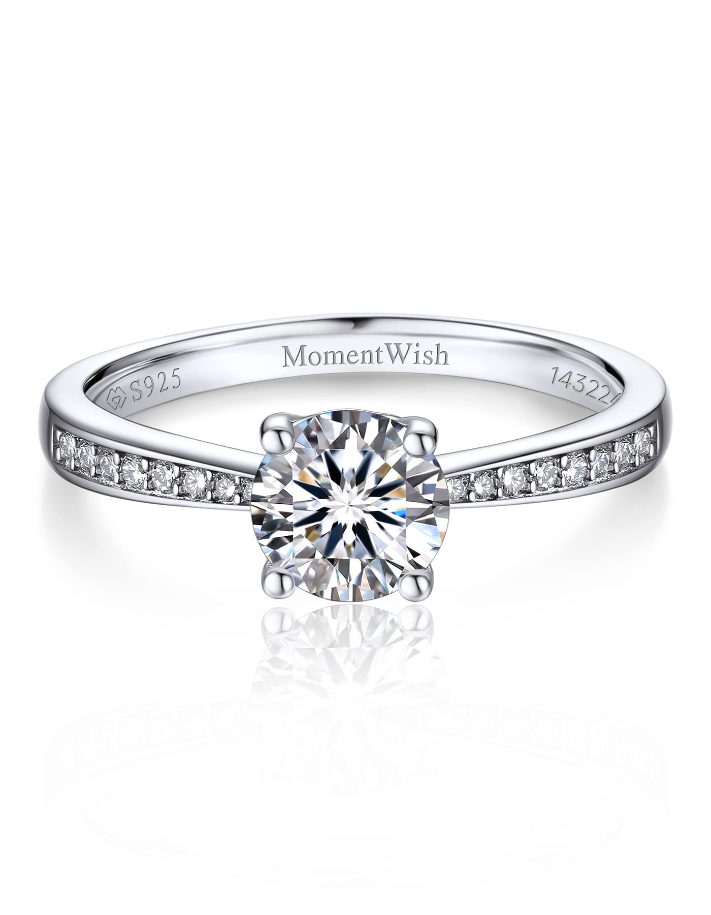 

Engagement ring for 1 carat moissanite silver ring 925 proposal ring engagement [MomentWish] women, ring, ring-Size8 срібний