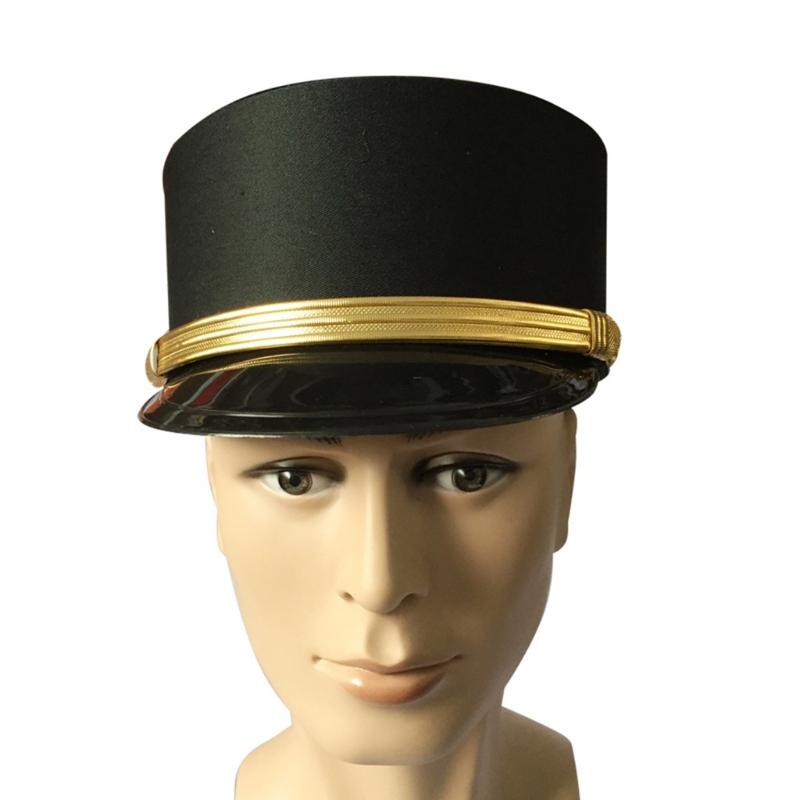 

Carnivals Doorman Hotel Waiter Hat Security Guard Hat for Adult Teen Role Play Show Carnivals Party Taking Photo Hat 1 чорний