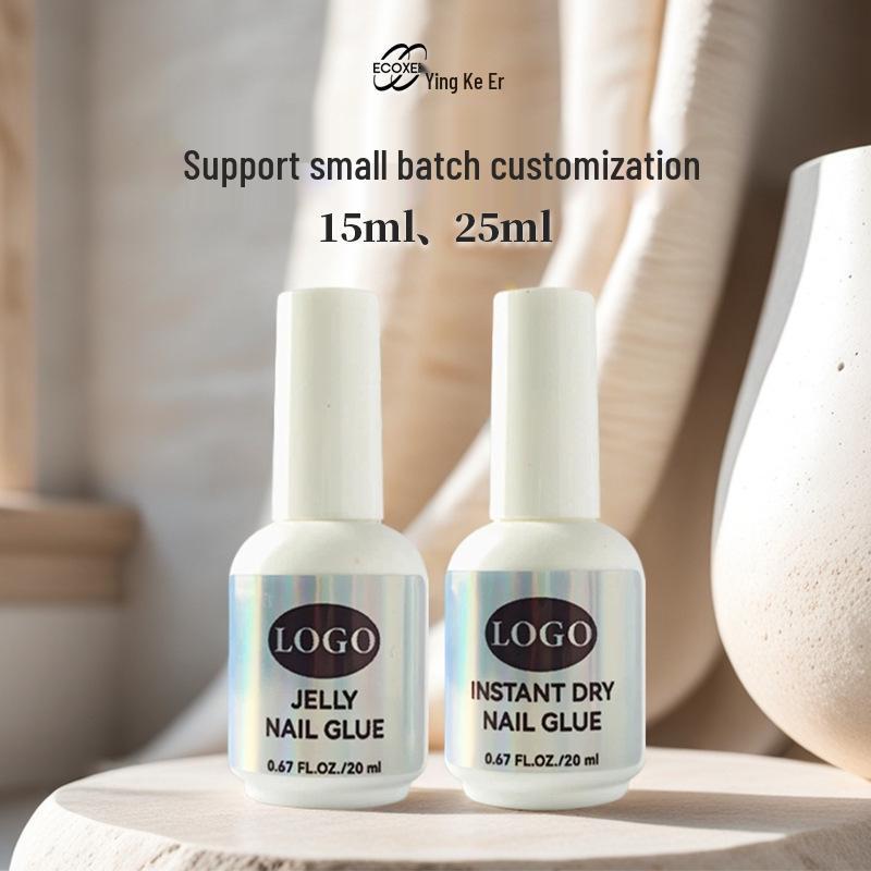 Quick-Dry Gel Nail Glue with Brush - No Lamp Needed for Long-Lasting Hold