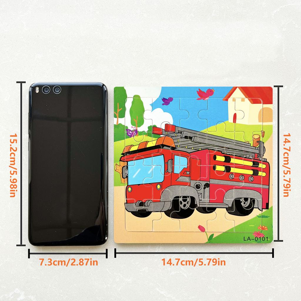 1 Stück 14,7 cm/5,79 Zoll Holzpuzzle Transportfahrzeug Meerestier Stil Puzzles Spiel Kinder Lernspielzeug für Kinder