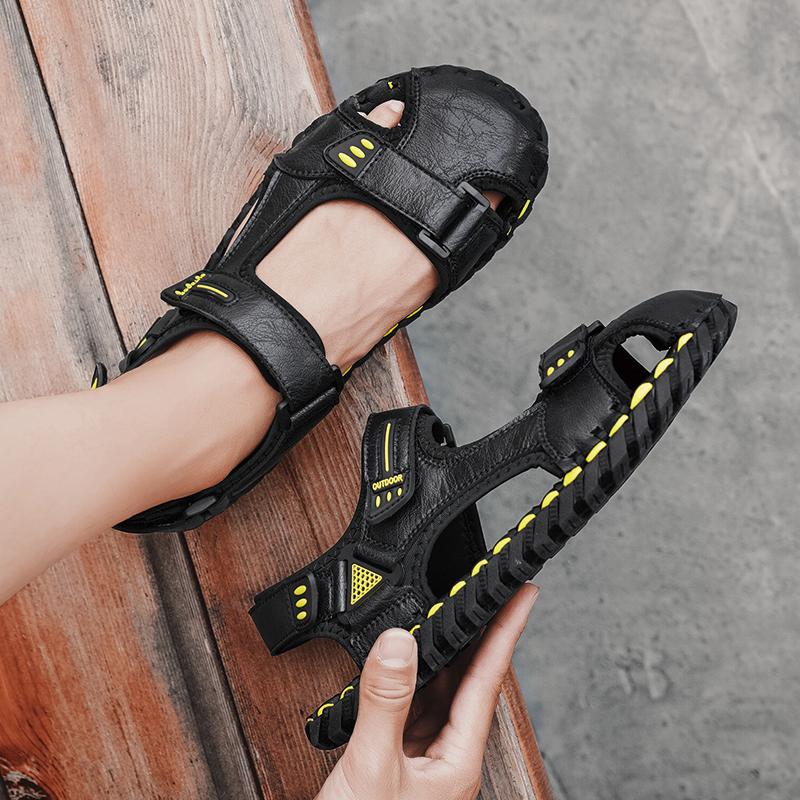 Fashionable Men's Summer Handmade Casual Sandals Size 38-46 Brand New Men Outdoor Breathable and Anti Slip Foreskin Beach Shoes