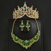 Ladies' Fashion Design Crown Necklace Earrings Jewelry Set Suitable for Wedding, Party, Festival Gifts