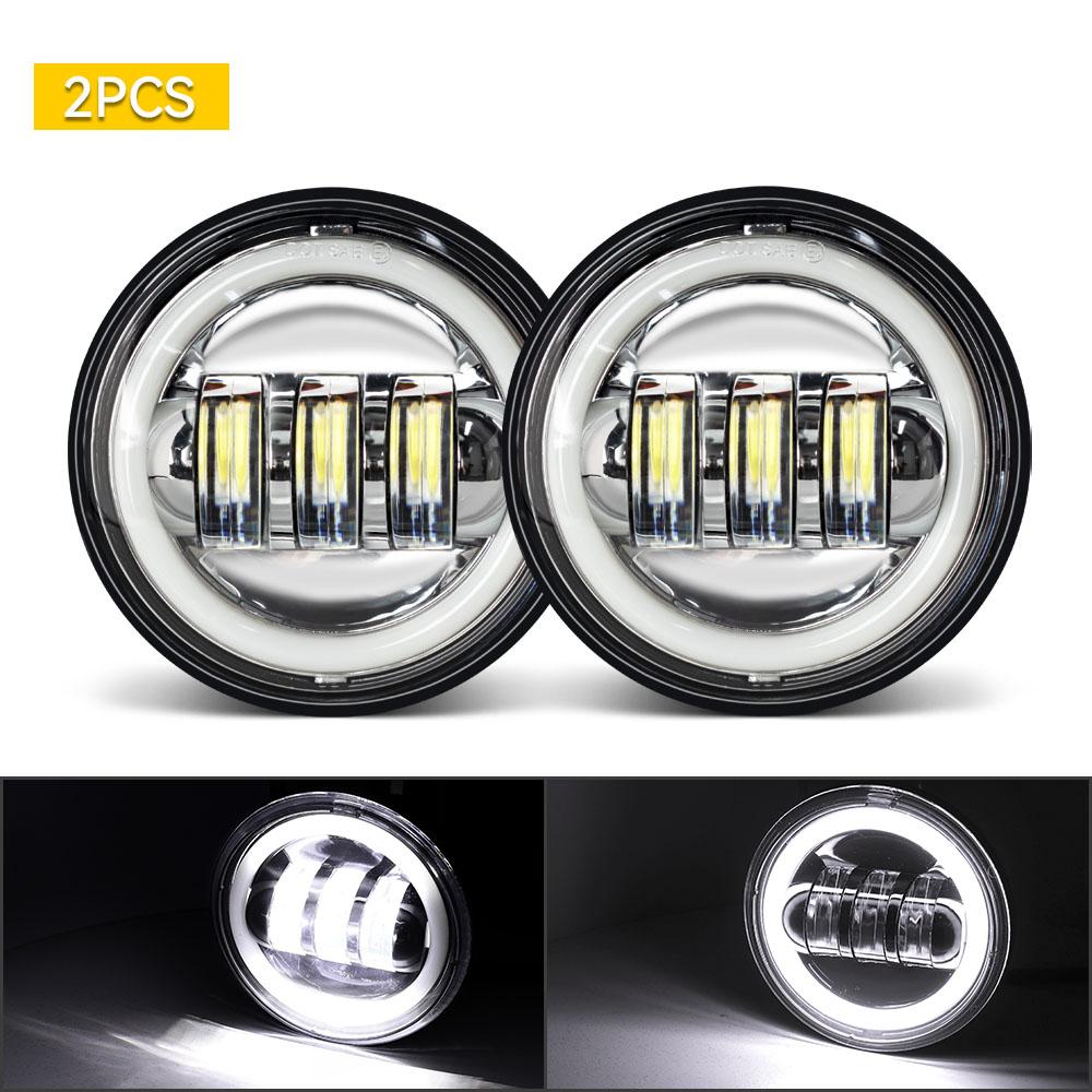 2PCS 4.5 Inch Motorcycle Led Fog Light DRL 30W Waterproof 4 1/2 Auxiliary Passing Lamp For Motorcycles Harley Fog Lamp