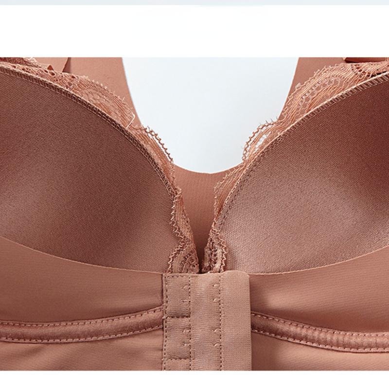BH met knopen aan de voorkant zonder stalen ring Vestbeha's Sexy kanten verzamelde lingerie Dunne borstvoedingsbeha voor dames