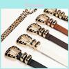 Pu Leopard Print Belt For Women With Punk Style Alloy Buckle Fashion Accessory For Casual Wear