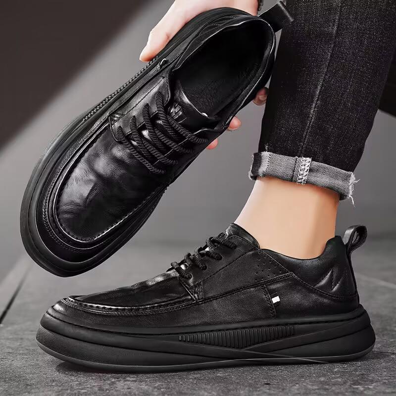 Fashion High Quality Men Casual Leather Business Shoes 2025 New Business Formal Office Leather Shoes Fashion Social Trendy Walking Flats