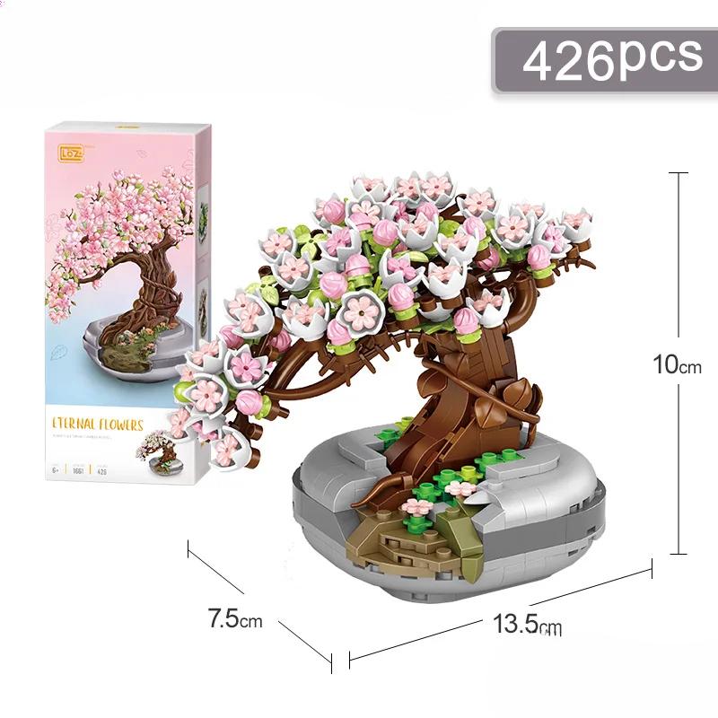 Cherry Flower Pot Juicy Bonsai Mini Building Blocks
