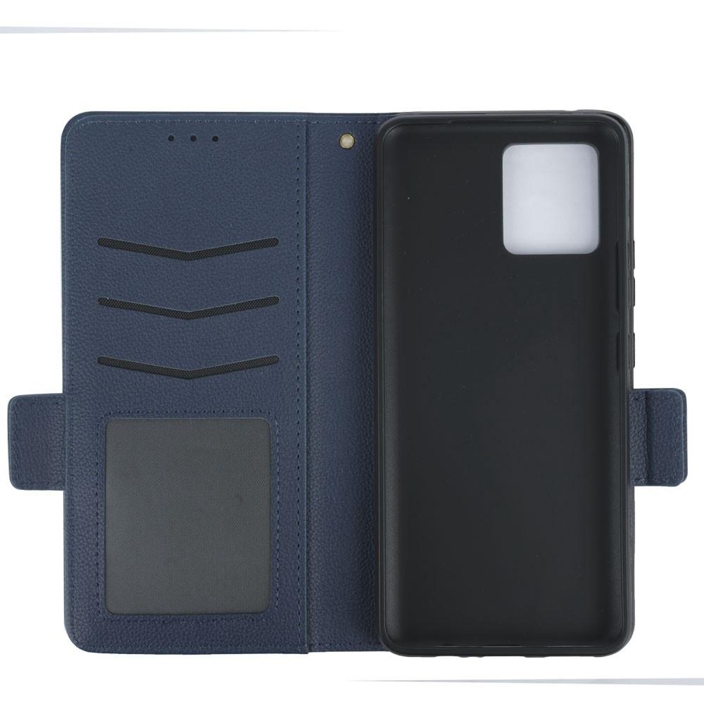 Flip Case for Motorola Moto G72, Wallet Thin Magnet, Navy Blue