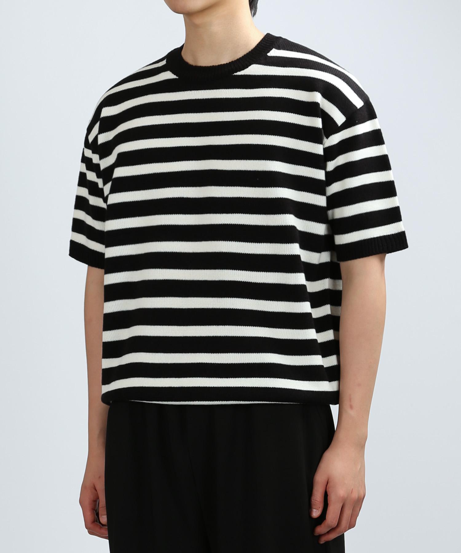 Johnny West Tour Stripe Knit [7G Half] (Black) 48(95)