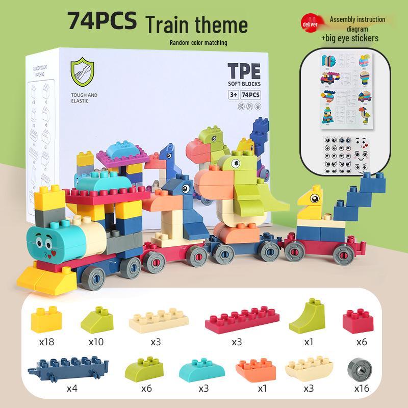 

Мягкие резиновые детские игрушки: Безопасные для укусов, крупные животные-конструкторы для развивающей игры (Бесплатная доставка)