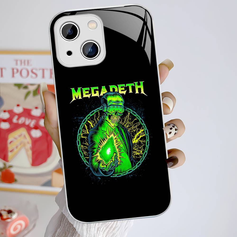 Music Band M-Megadeth Tempered Glass For Iphone 14 13 12 11 Pro Mini XS MAX 14Plus X XS XR Cover