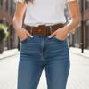 Fashion Suede Leather Waist Belt Solid Color Luxury Design Business Waistband Pin Buckle Wide Belt