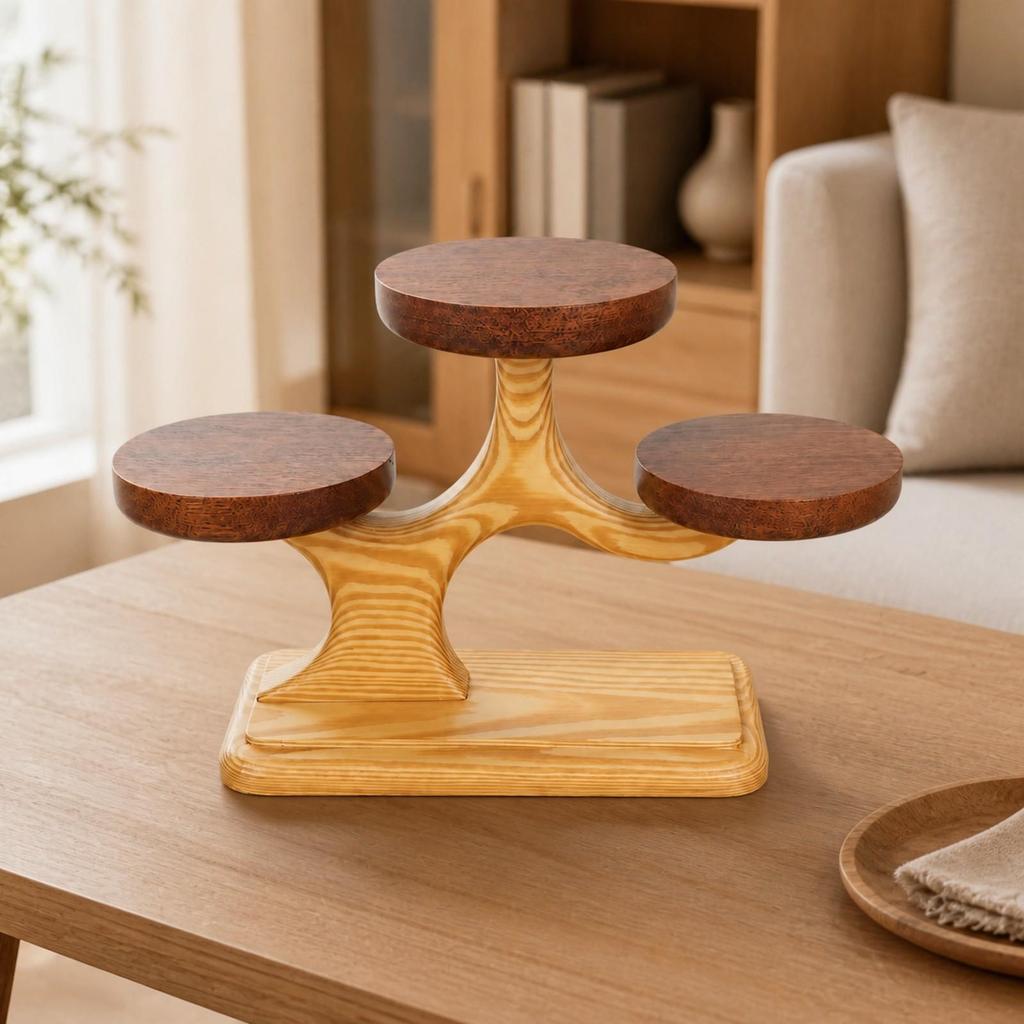 Tree-Shaped Serving Stand with Rectangular Base Versatile for Home Entertaining