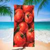Leuchtend rotes Tomaten-Strandtuch - Schnelltrocknende Mikrofaser mit realistischem Fruchtmuster, Lustige sandfreie Decke für Sommer-Poolparty