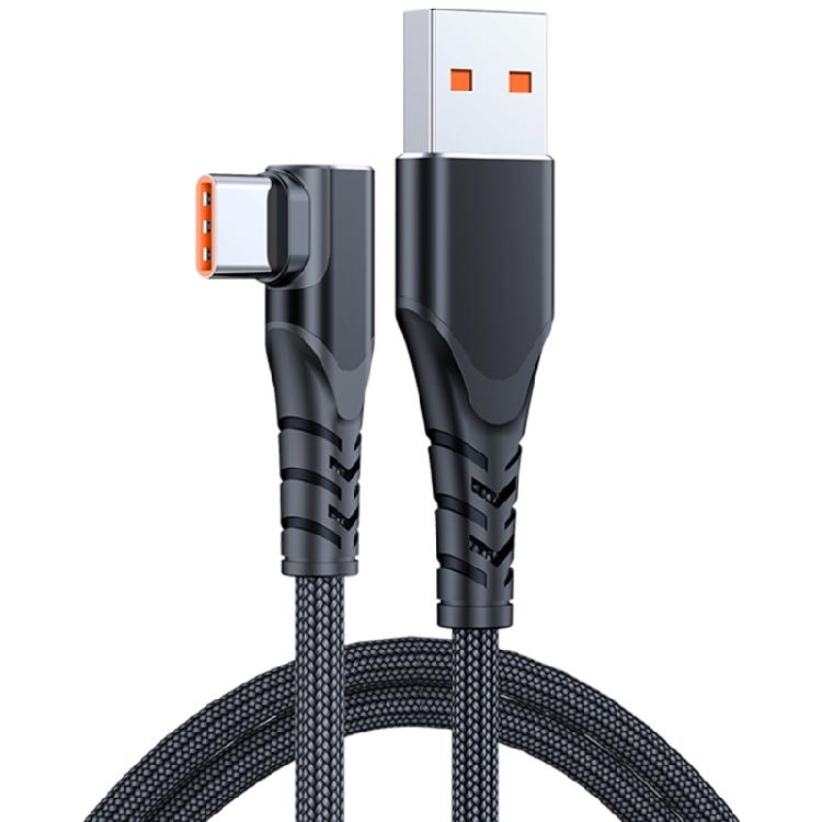Прямой USB-C кабель для улучшенного подключения 6A66W Зарядный кабель Дата-кабель USB A на USB C Зарядный шнур чёрный