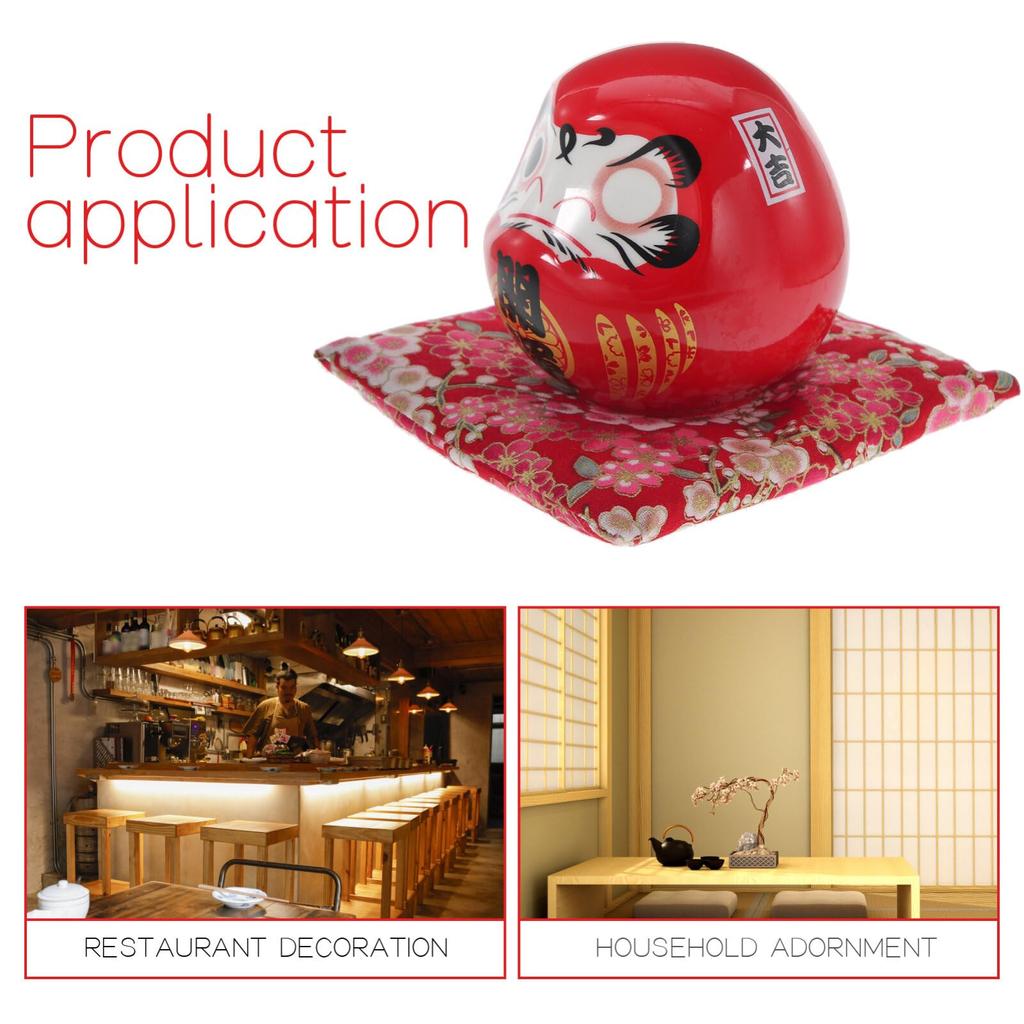 NUOLUX Daruma Japanese Interior Good Lucky Good Traditional Ornament Figurine, 9cm, Style, Decor, Fortune, Charm, Family, Wealth, Honor, Luck, Craft,