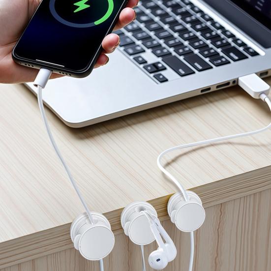 6 Pcs Magnetic Cable Clips Wire Holder Organizer Desk Cable Management Accessories for Office Car Desk Nightstand Computer
