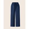 2025 Women's Casual Solid Color Drawstring Straight-Leg Pants - Spring & Autumn Collection