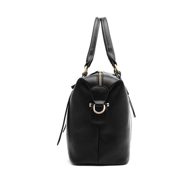 Messenger Bags for Women PU Leather Top-handle Handbag Large Capacity Shoulder Bag Solid Color Classic Crossbody Bag Shopping
