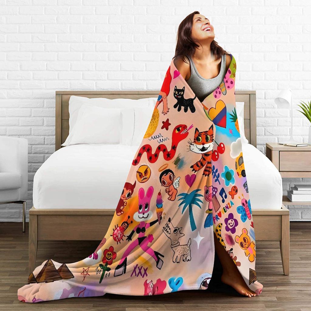 Manana Sera Bonito Karol G Blanket  Picnic Flannel Bedding Throws For Living Room Soft Warm Design Quality Bedspread Gift
