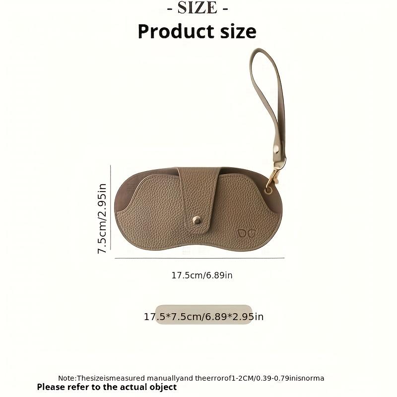 Hanging PU Leather Sunglasses Case, Portable Vintage Style Eyeglass Holder Pouch for Men and Women, Durable Accessory Organizer with Snap Closure