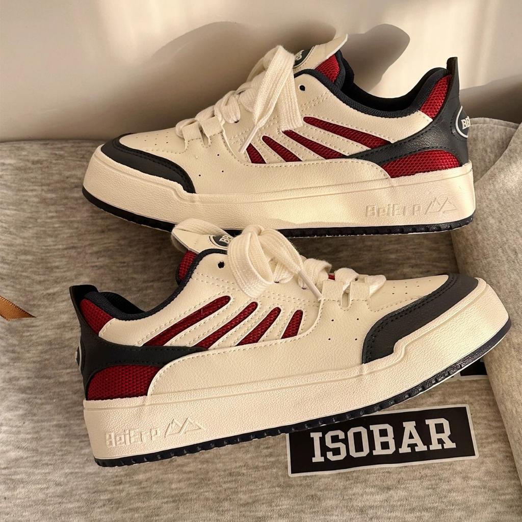 Shoes American retro thick baseplate shoes women's 2025 spring new Hong Kong style casual versatile bread little white shoes