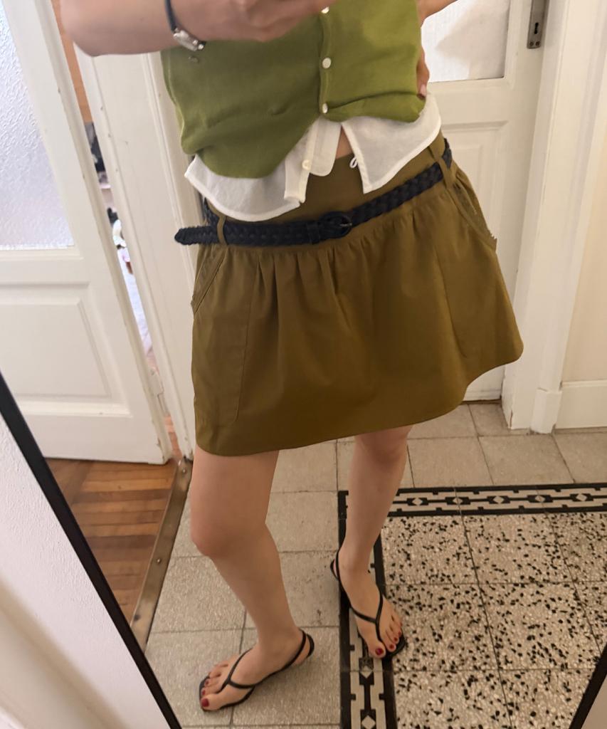 Howaseu Oval Pants Skirt (Olive Brown)