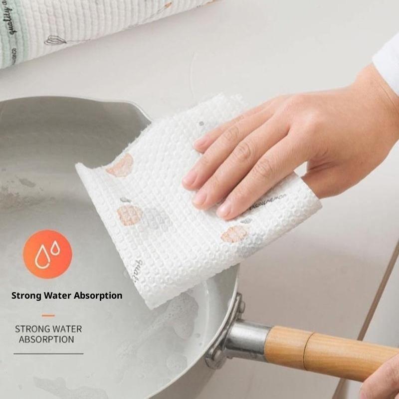 Disposable Kitchen Dishwashing Cloth Non-Stick Oil Wet Dry Dual Use Washable One Time Cloth for Household Daily Use