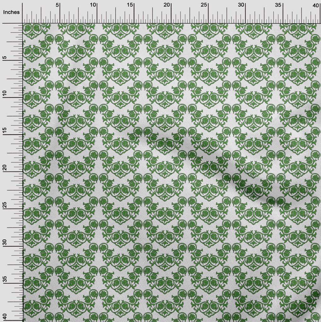 oneOone Cotton Cambric Forest Green Fabric Block Sewing Material Print Fabric By The Yard 42 Inch