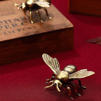 Biene Gottesanbeterin Schwein Ornamente Tee Haustier Insekt Honigbiene Vintage Messing Handwerk Figur Skulptur Zuhause Büro Schreibtischdekor
