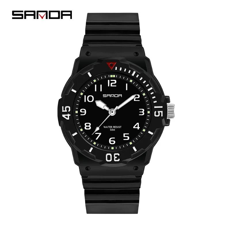SANDA 6011 Classic 50M Waterproof Wristwatch TPU Strap Female Girl Clock New Top Luxury Brand Women Watch Quartz Lady Original