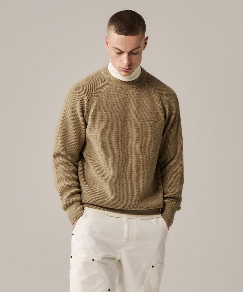 Yaichi Waffle Knit Merino Wool Sweater - Taupe