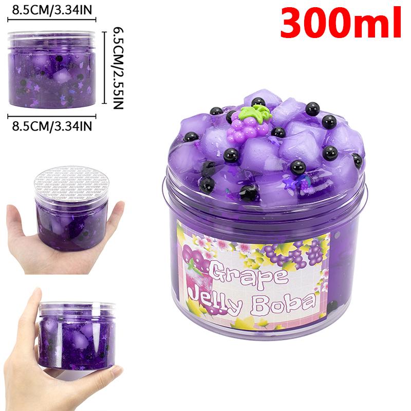 QB5 70/300ml Large Capacity Crunchy Slime Kit Premade Crystal Slime Set Super Soft and Non-Sticky Jelly Cube Slime Party Favor
