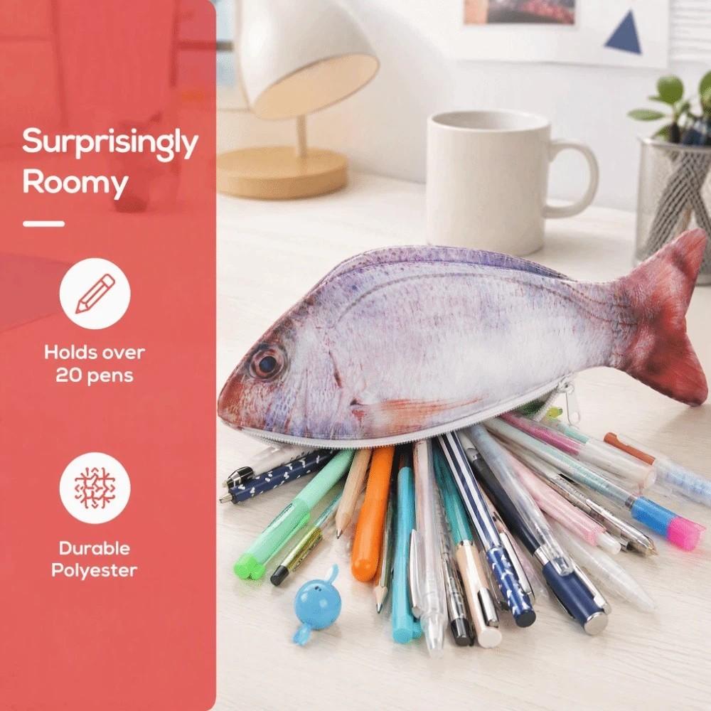 Funny Salted Fish Shape Pen Bag Cute Design Stationery Storage Bag Fish Pencil Case Children